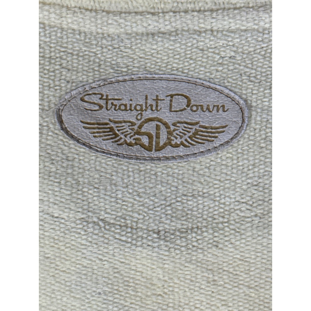 Straight Down Mens Yellow Fleece Quarter Button Pullover Mock Neck Made in USA L - Picture 7 of 12